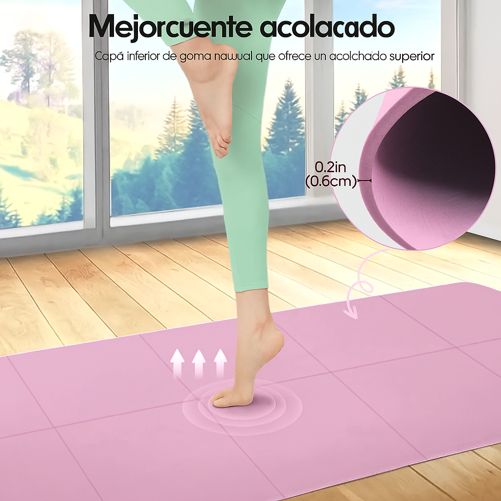 Esterilla de Yoga y Fitness Antideslizante | 3/4/6 mm | Colores Premium | Portátil y Resistente al Sudor