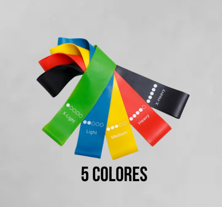 Pack de Bandas de Resistencia SteelBros – 5 Niveles para Entrenar en Casa y Gym