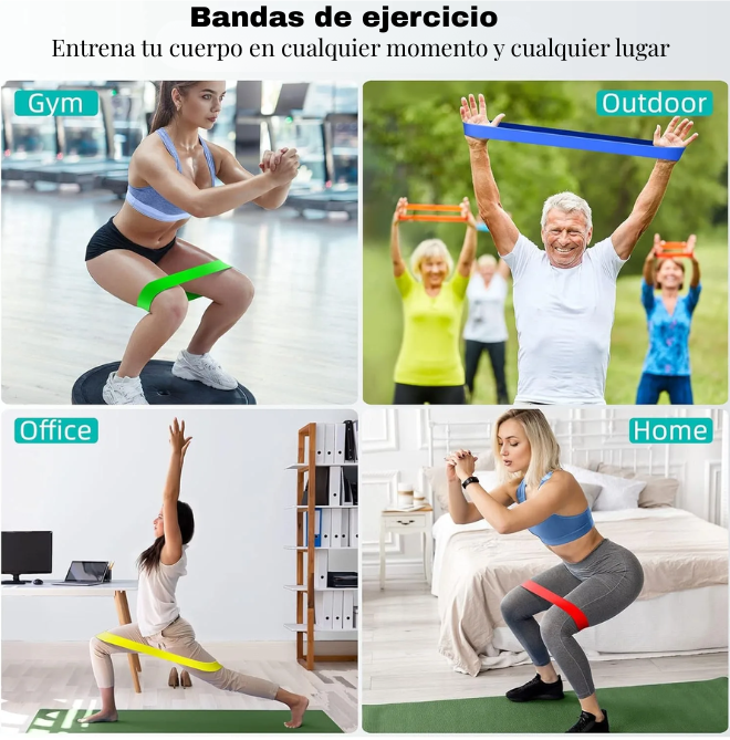 Pack de Bandas de Resistencia SteelBros – 5 Niveles para Entrenar en Casa y Gym