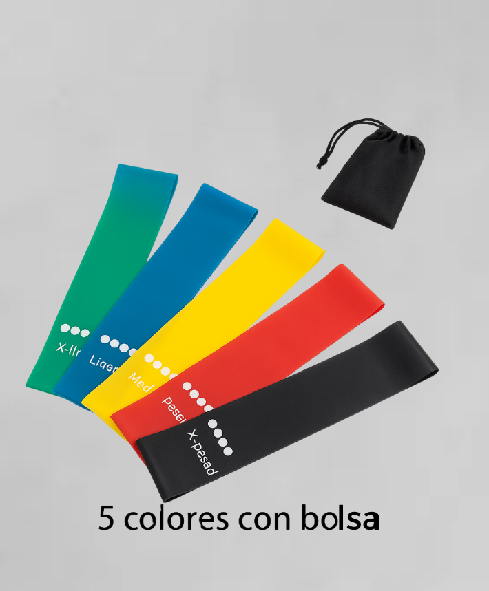 Pack de Bandas de Resistencia SteelBros – 5 Niveles para Entrenar en Casa y Gym