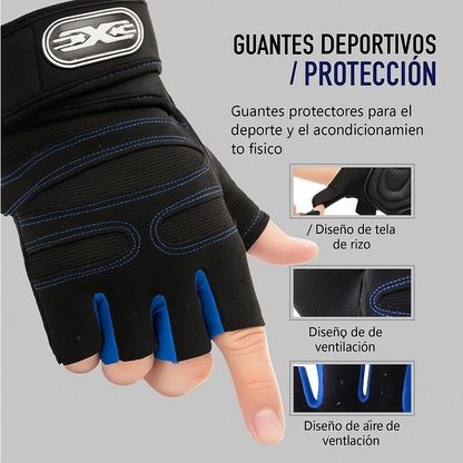 Guantes de Entrenamiento SteelBros – Medio Dedo, Antideslizantes y con Soporte de Muñeca