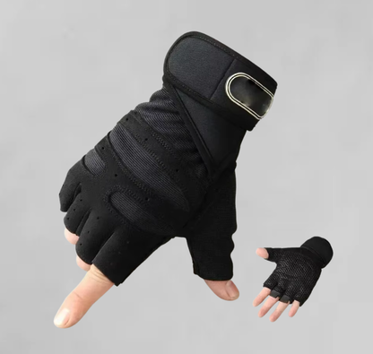 Guantes de Entrenamiento SteelBros – Medio Dedo, Antideslizantes y con Soporte de Muñeca