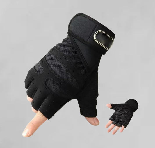 Guantes de Entrenamiento SteelBros – Medio Dedo, Antideslizantes y con Soporte de Muñeca
