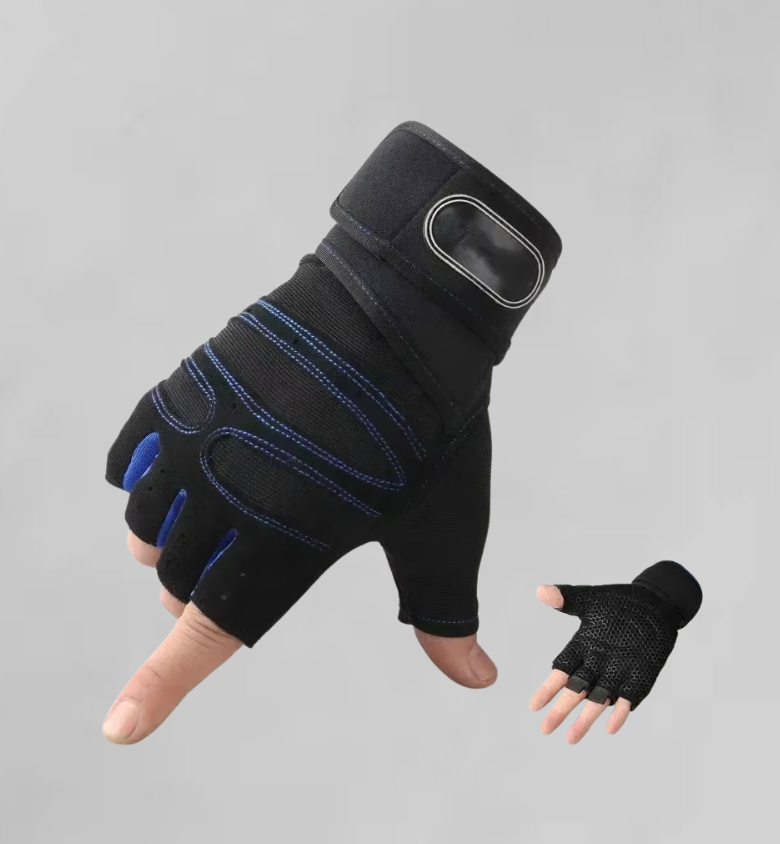 Guantes de Entrenamiento SteelBros – Medio Dedo, Antideslizantes y con Soporte de Muñeca