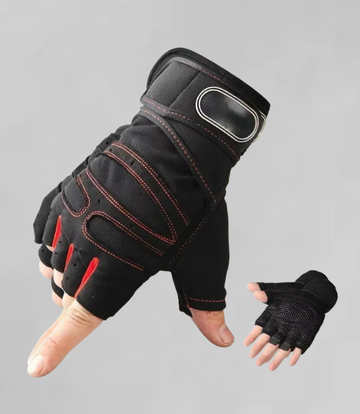 Guantes de Entrenamiento SteelBros – Medio Dedo, Antideslizantes y con Soporte de Muñeca